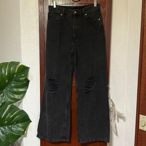 Black wide leg jean